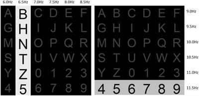 A hybrid P300-SSVEP brain-computer interface speller with a frequency enhanced row and column paradigm